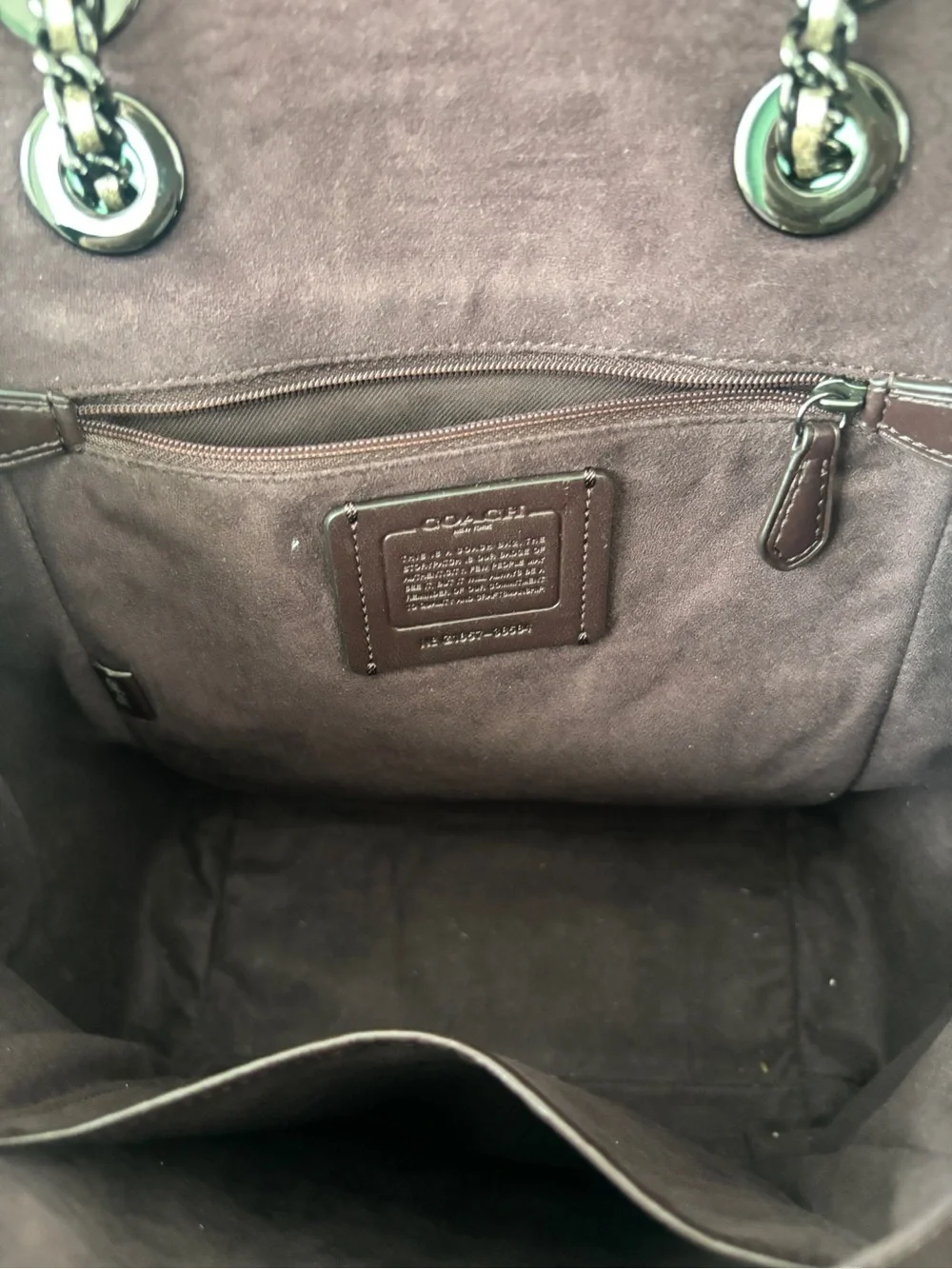 Coach Parker 18 Leather Convertible Backpack Purse Handbag in metallic color